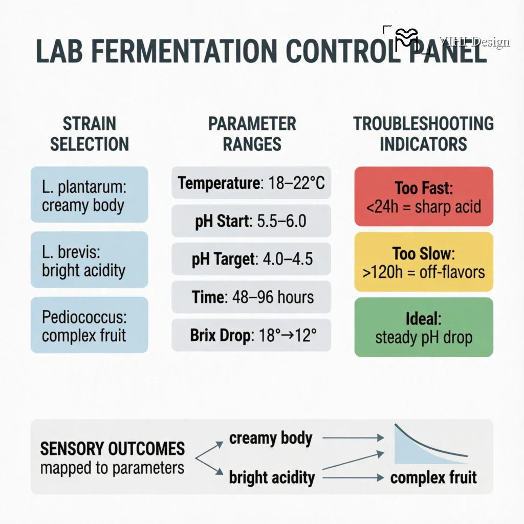 Lactic Acid Bacteria in Coffee Fermentation: Building Clean Acidity and Sweetness Technical Infographic VIHI Design