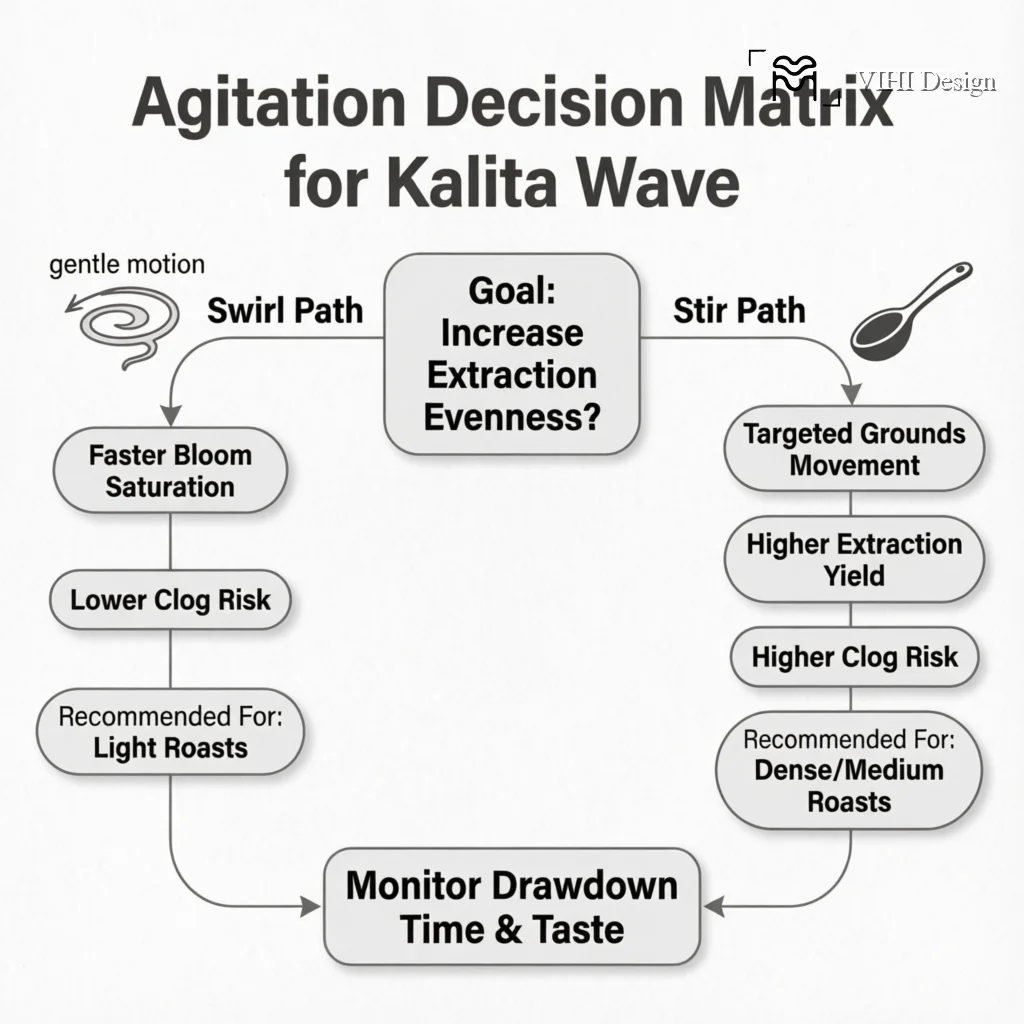 Beyond the Basics: Advanced Agitation Techniques for the Kalita Wave Technical Infographic VIHI Design
