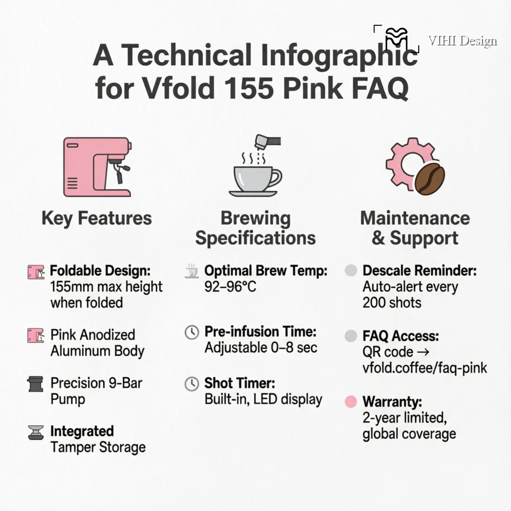 Vfold 155 Pink FAQ Technical Infographic VIHI Design