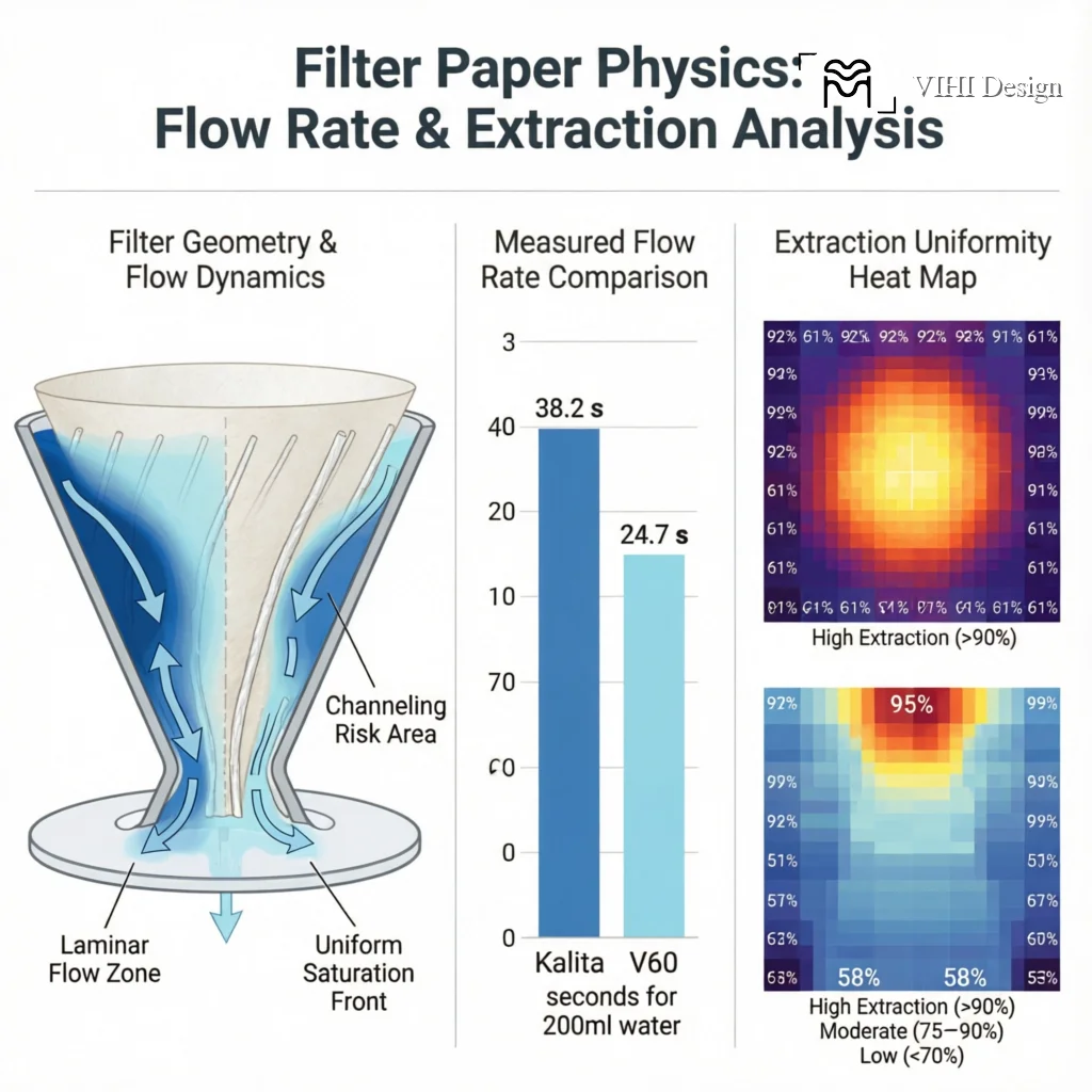 How Filter Paper Choice Transforms Your Origami Dripper Results Technical Infographic VIHI Design