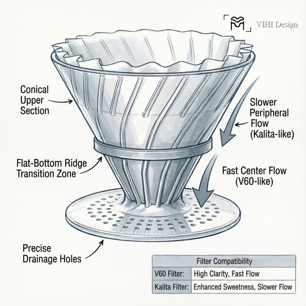 The Origami Dripper Mastery Guide: From Geometric Design to Flavor Precision Technical Infographic VIHI Design