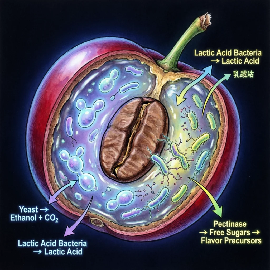 Coffee Mucilage Fermentation: The Microbial Transformation That Builds Flavor