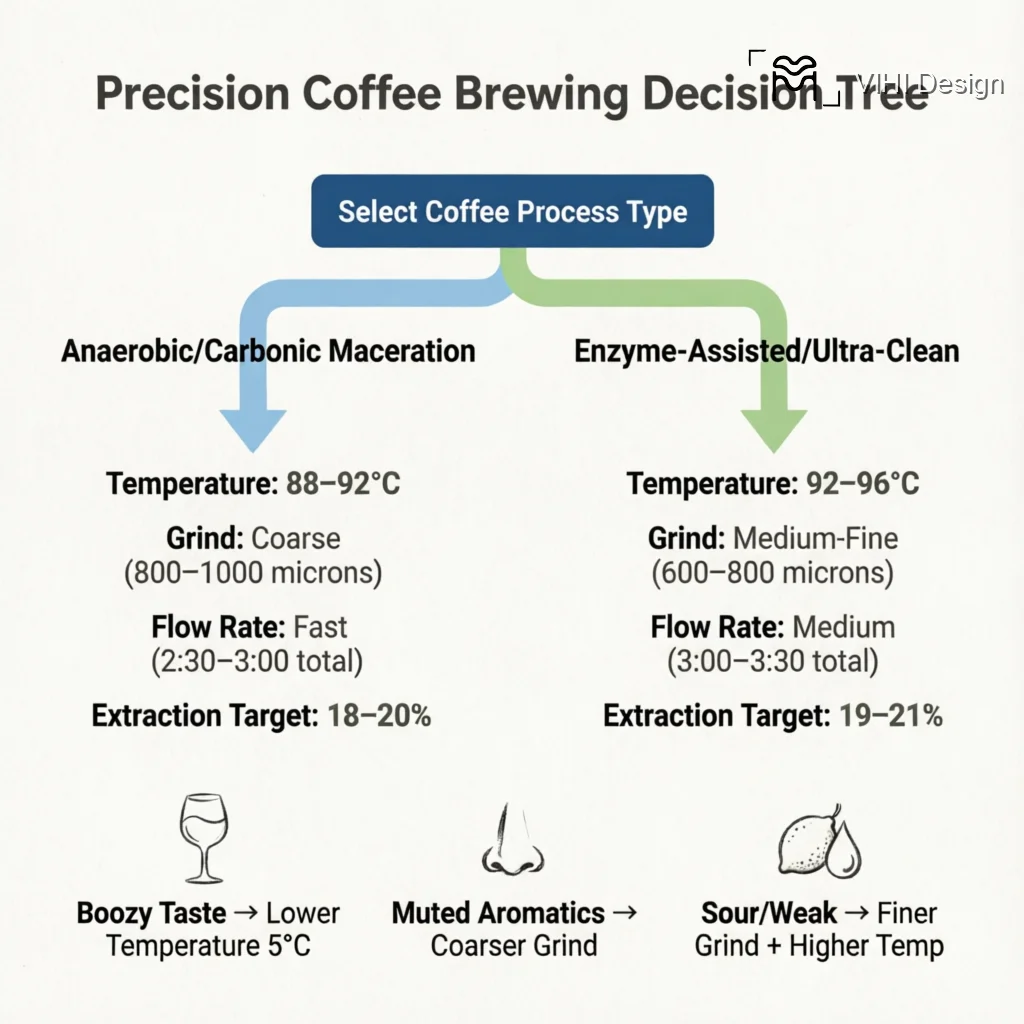 How to Brew Precision-Processed Coffees: A Guide for Maximum Expression Technical Infographic VIHI Design